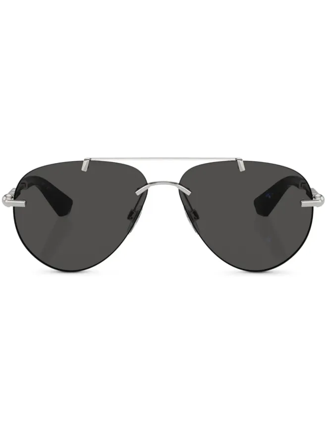 Burberry Eyewear Burberry Eyewear メタリック パイロットフレーム サングラス - シルバーの商品画像