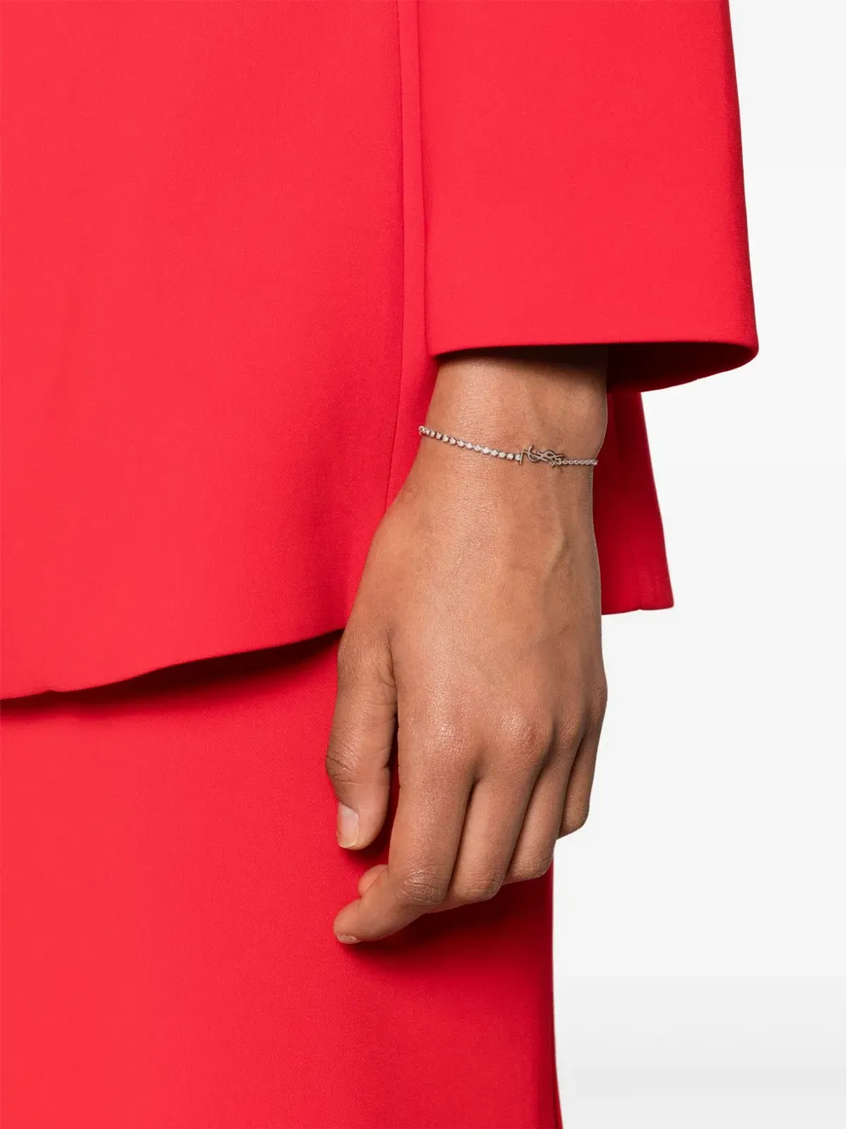 Saint Laurent Cassandreチャームチェーンリンク ブレスレット - シルバー - 画像2