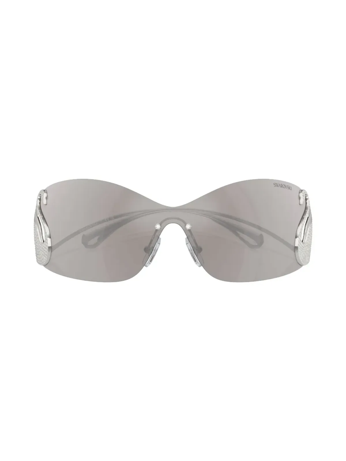 Swarovski Eyewear スワンアップリケ・シールドフレーム サングラス - 画像5