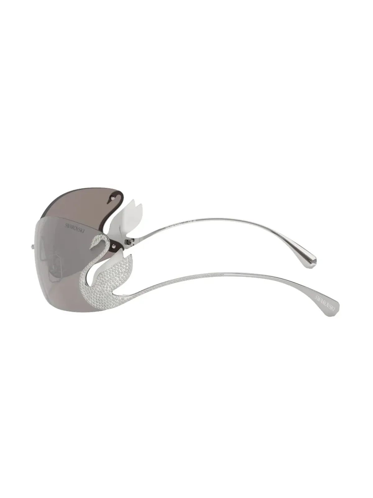 Swarovski Eyewear スワンアップリケ・シールドフレーム サングラス - 画像3