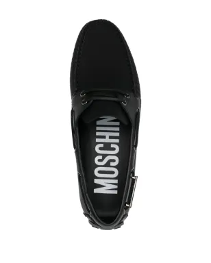 Moschino ロゴプレート ボートシューズ - ブラック - サムネイル4