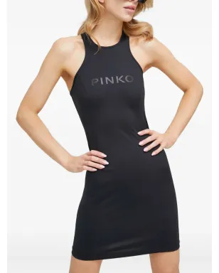 PINKO ロゴプリント レーサーバック ミニドレス - サムネイル2