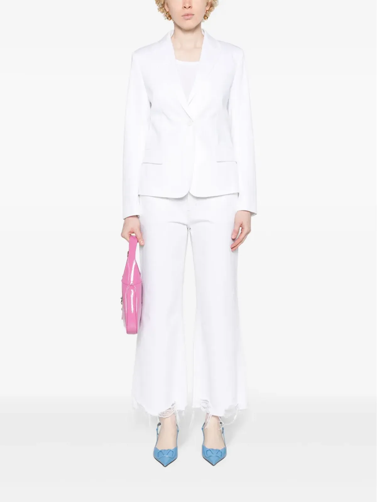 Max Mara Sarnico シングルブレスト ブレザー ホワイト - 画像2