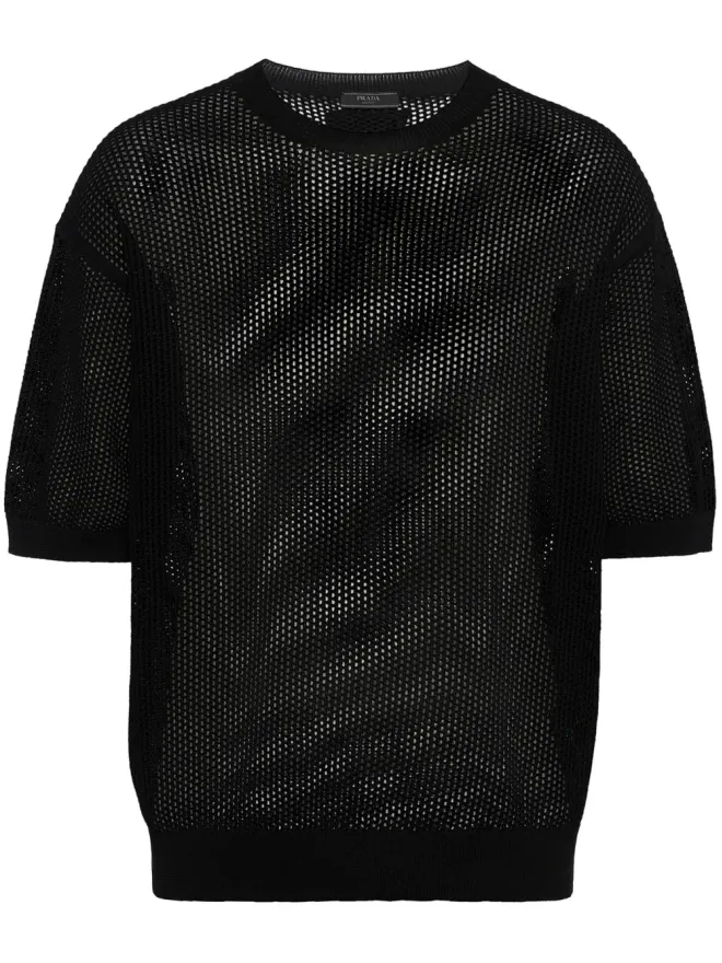 Prada Prada オープンニット半袖ジャンパー - ブラックの商品画像