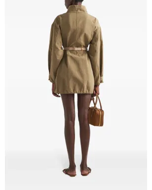 Prada ドローストリングヘム ミニドレス - グリーン - サムネイル3
