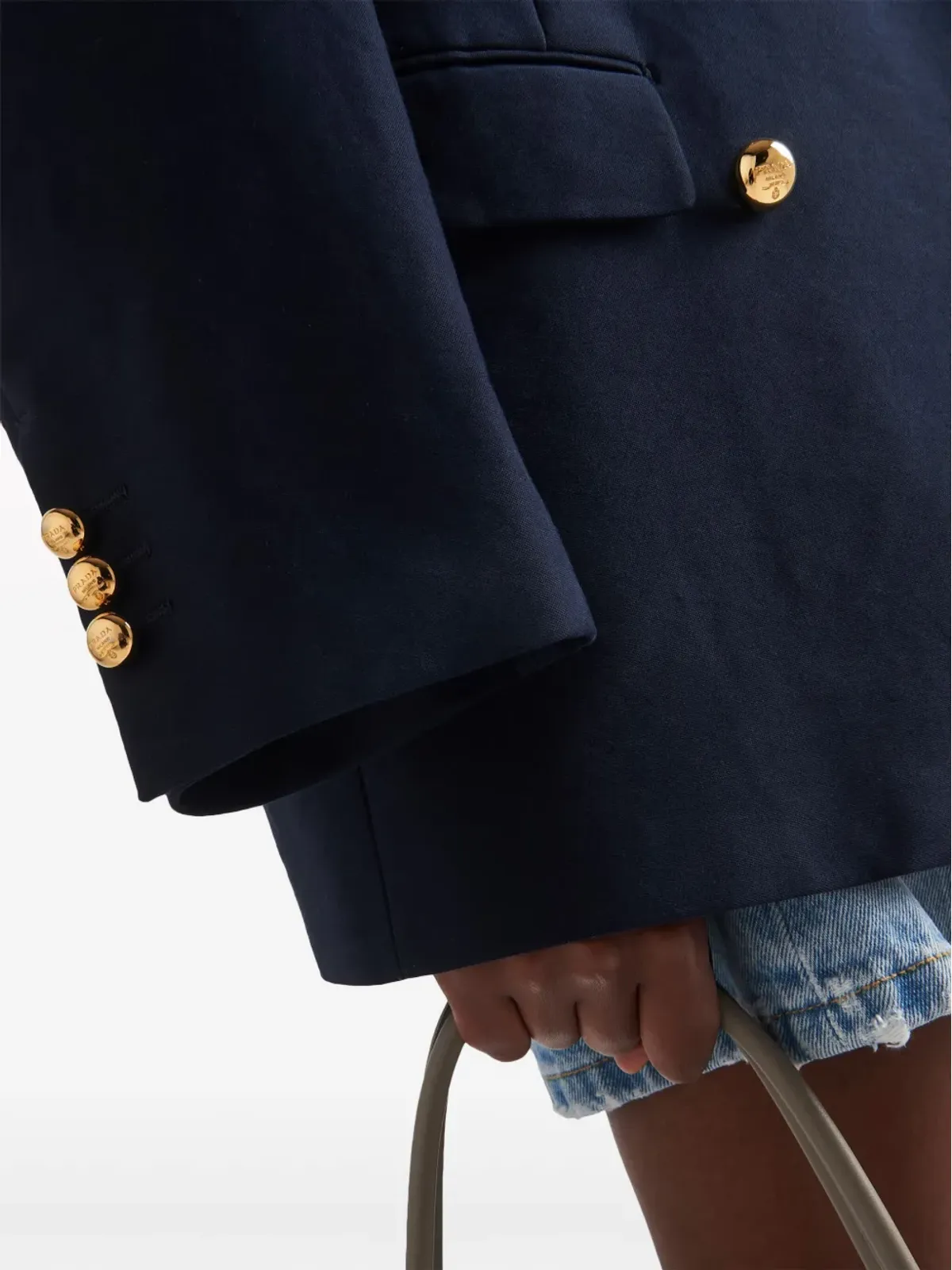 Prada ダブルブレスト コットン ブレザー ブルー - 画像5