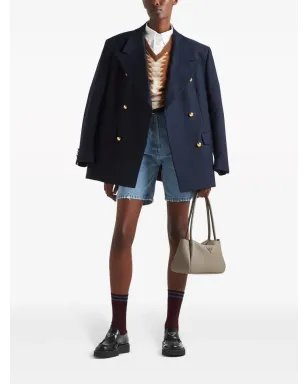 Prada ダブルブレスト コットン ブレザー ブルー - サムネイル2