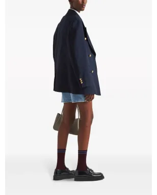 Prada ダブルブレスト コットン ブレザー ブルー - サムネイル3