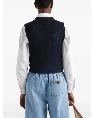 Prada カシミヤ ベスト - ブルー - サムネイル3