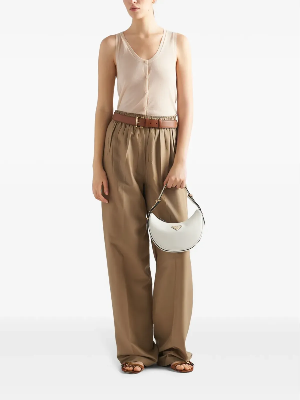 Prada ボタン付きカシミア タンクトップ - ベージュ - 画像2