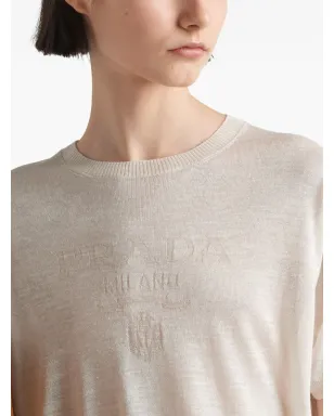 Prada ロゴジャカード シルク ジャンパー - Neutrals - サムネイル5