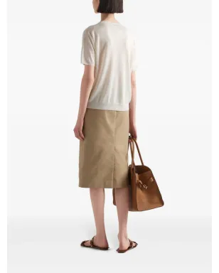 Prada ロゴジャカード シルク ジャンパー - Neutrals - サムネイル3