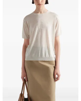 Prada ロゴジャカード シルク ジャンパー - Neutrals - サムネイル4