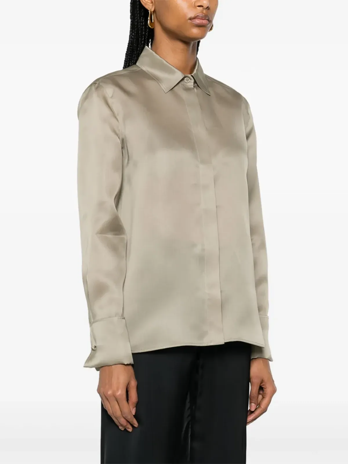 Max Mara ノラ シルクシャツ - グリーン - 画像3
