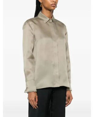 Max Mara ノラ シルクシャツ - グリーン - サムネイル3
