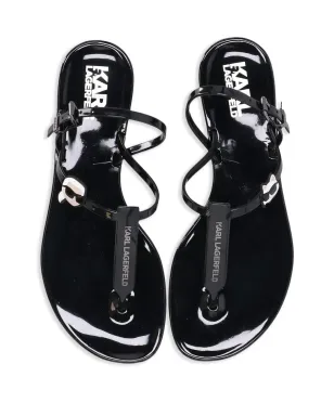 Karl Lagerfeld Ikonik Karl NFT パテント仕上げ サンダル - ブラック - サムネイル4