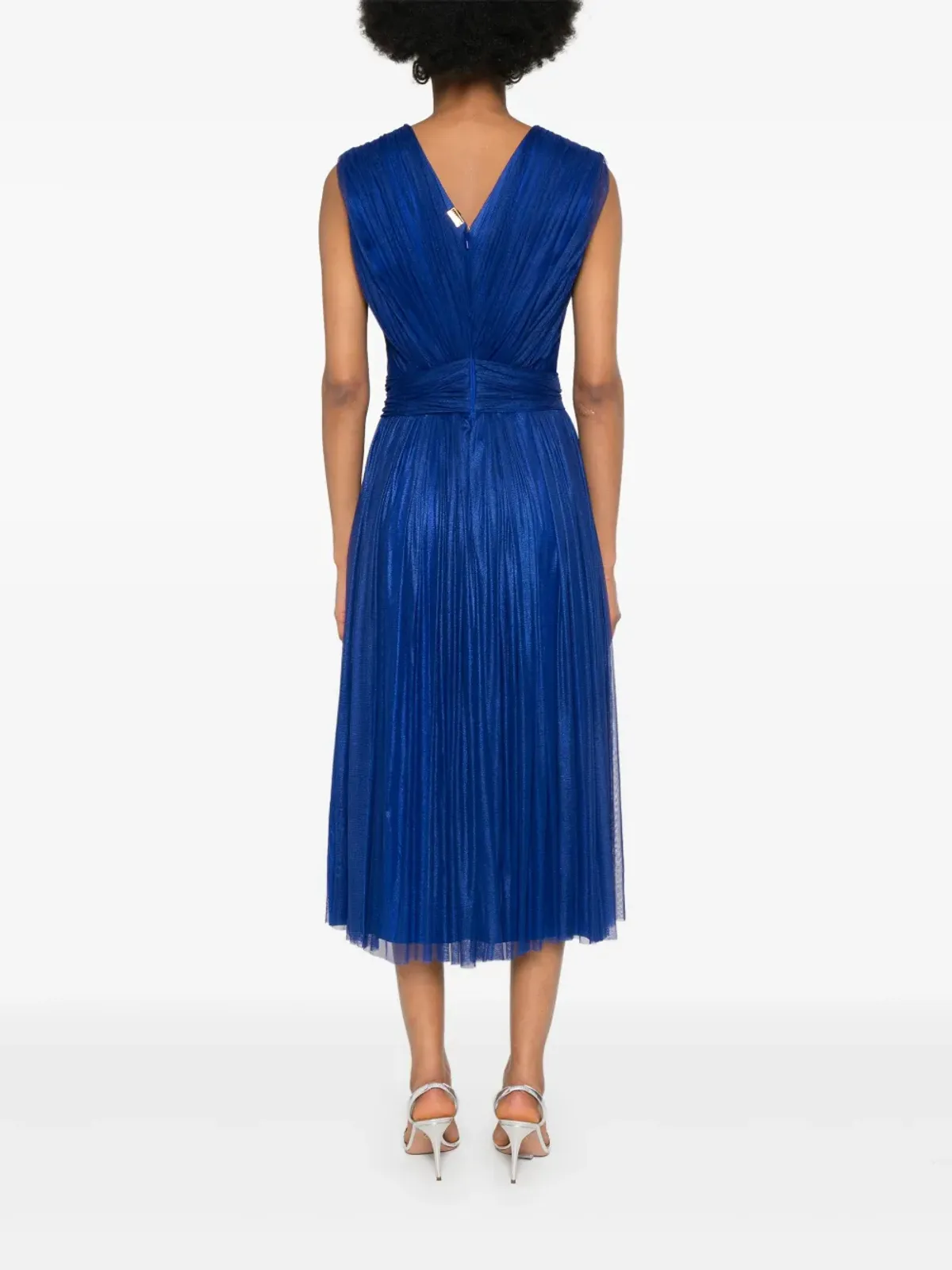 Rhea Costa draped midi dress - Blue - 画像4