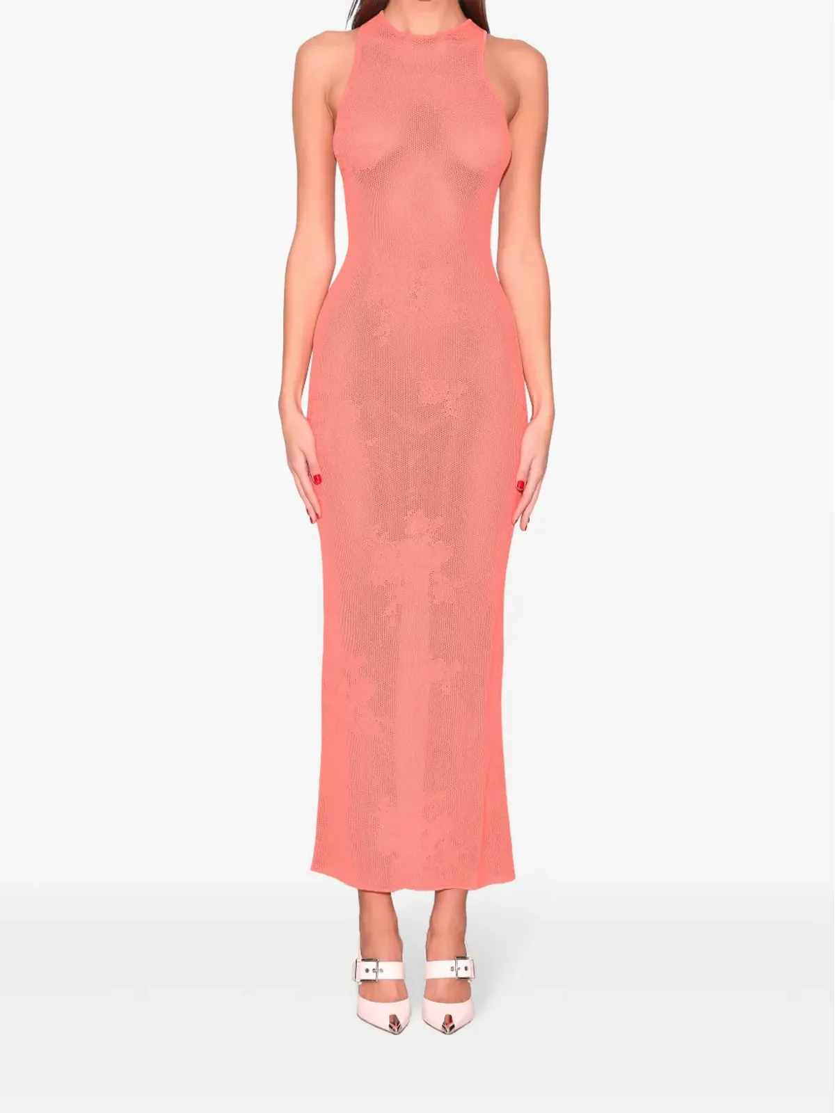 Fleur Du Mal ポイントテール編みレースのマキシドレス - 画像2