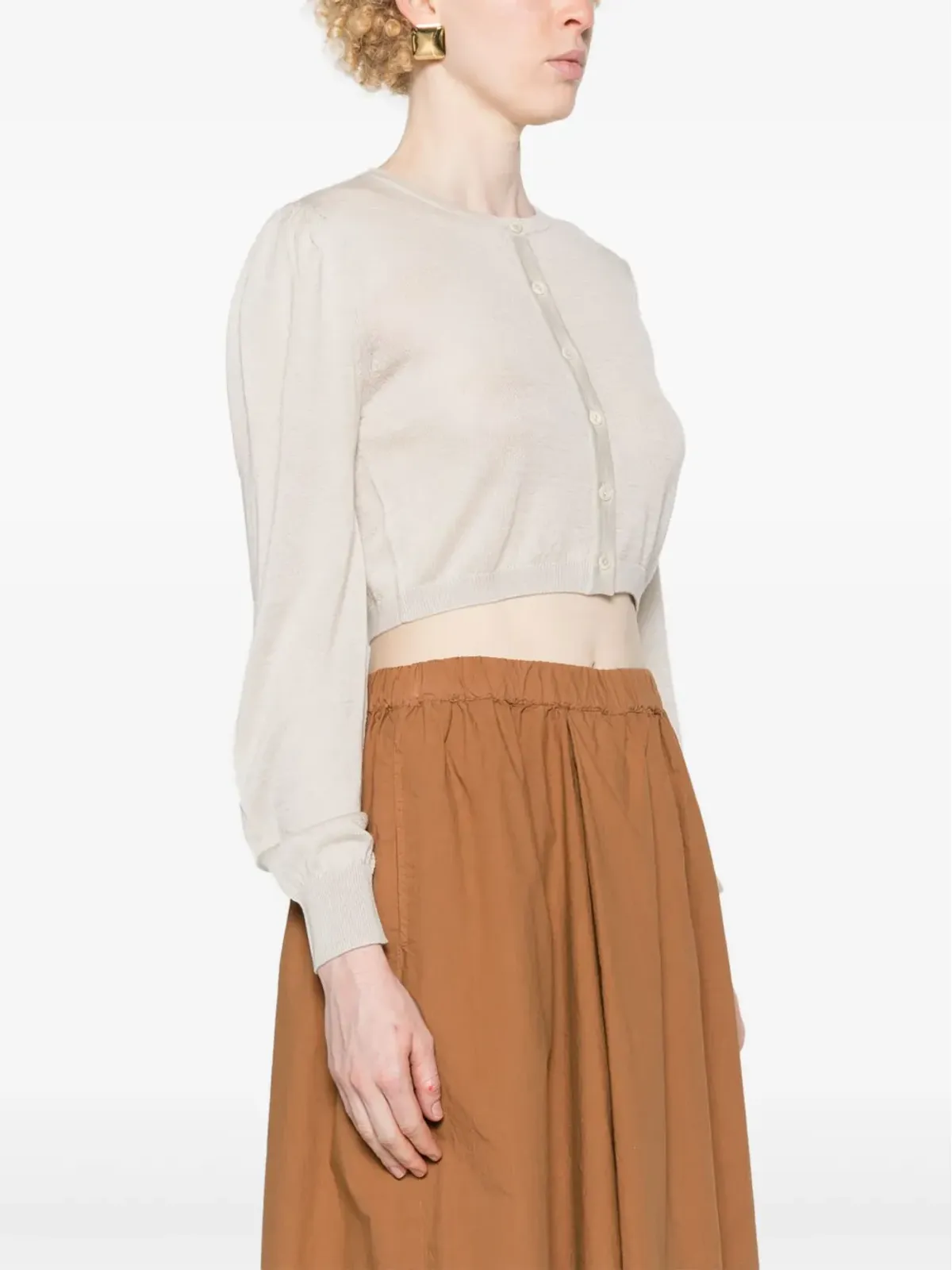 Wild Cashmere テイラー ファインニット クロップド カーディガン - 画像3