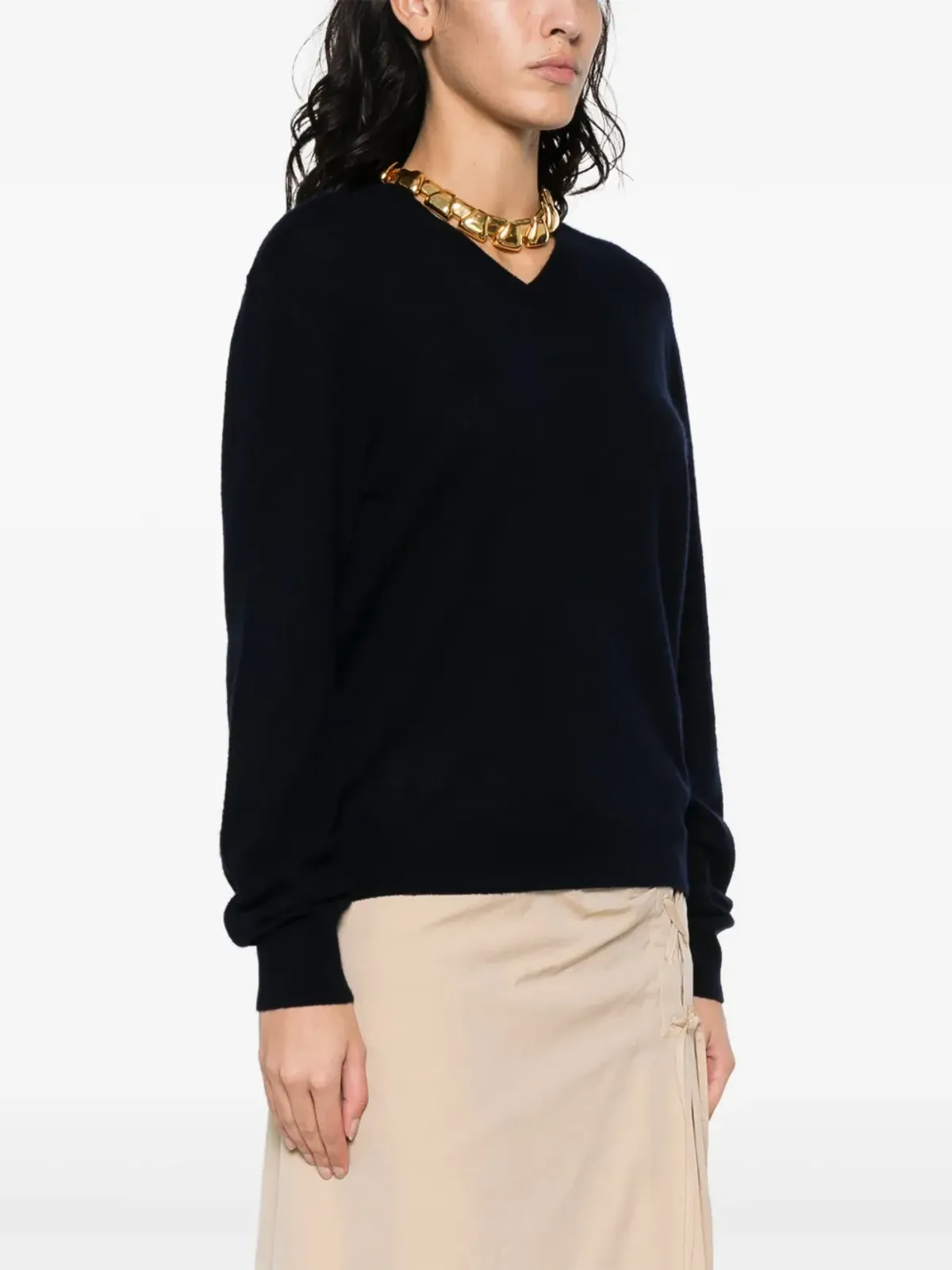 Saint Laurent V-neckニットセーター - ブルー - 画像3
