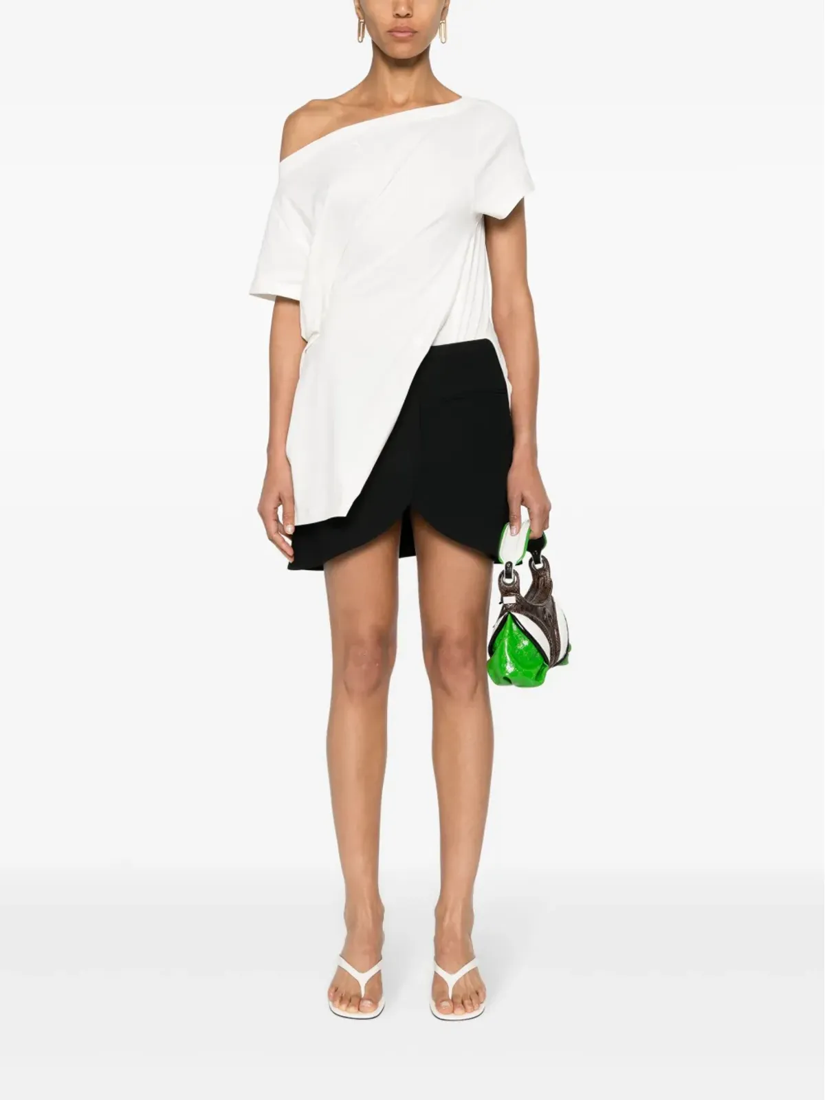 Courrèges Ellipseカーブ ミニスカート ブラック - 画像2