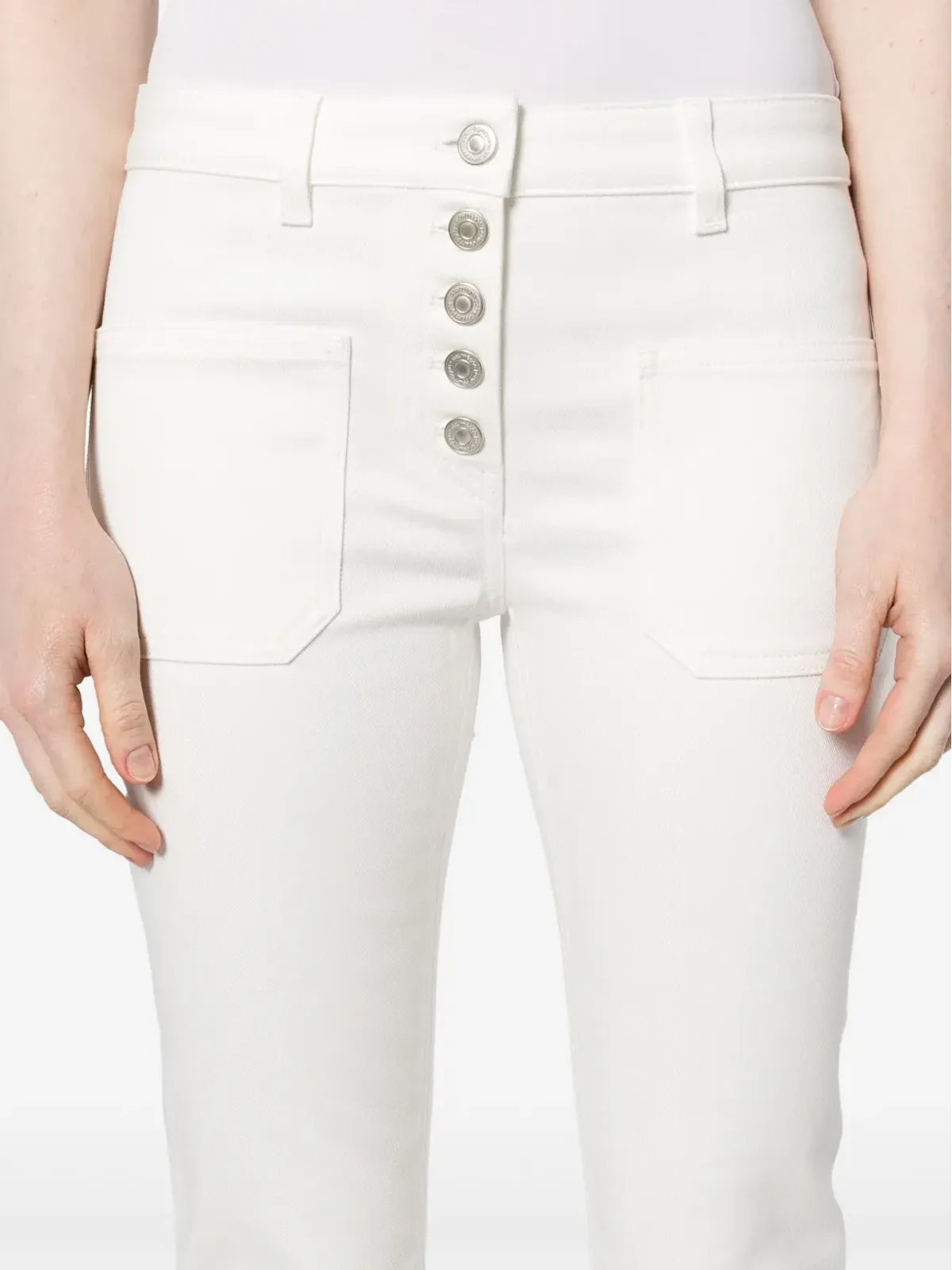 Courrèges Multiflex ブーツカット ジーンズ ホワイト - 画像5