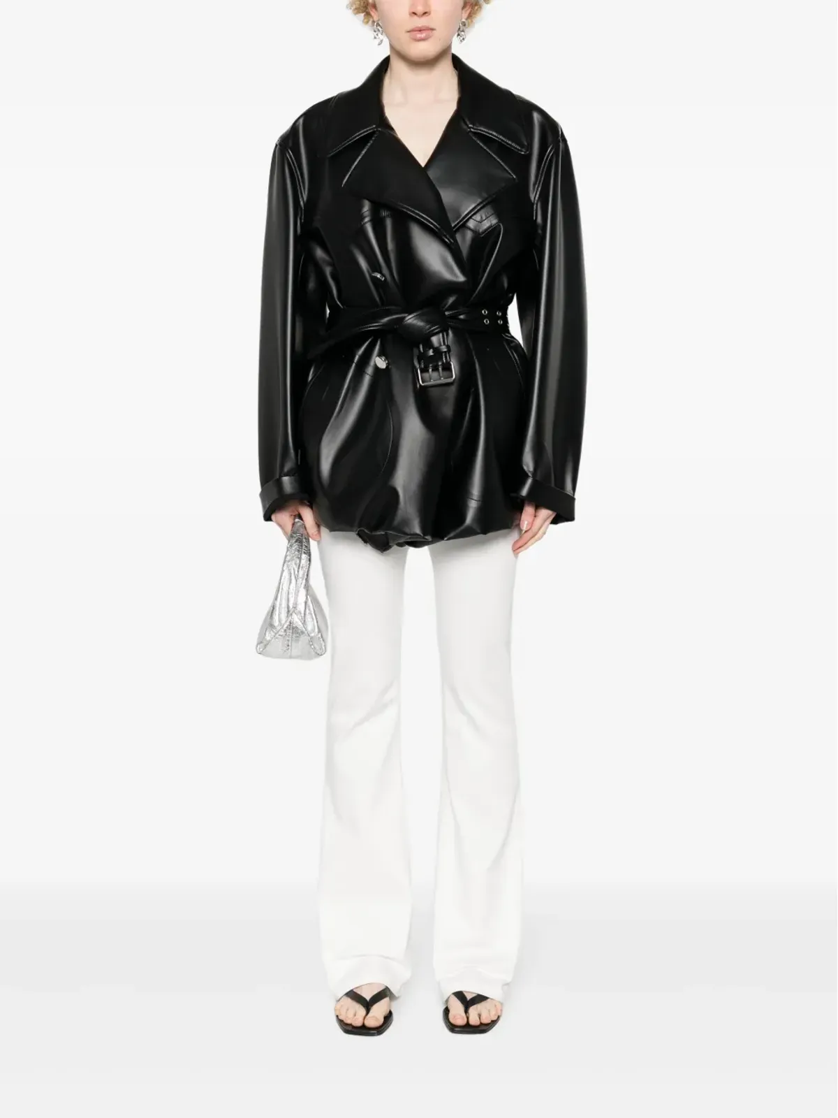Courrèges Multiflex ブーツカット ジーンズ ホワイト - 画像2