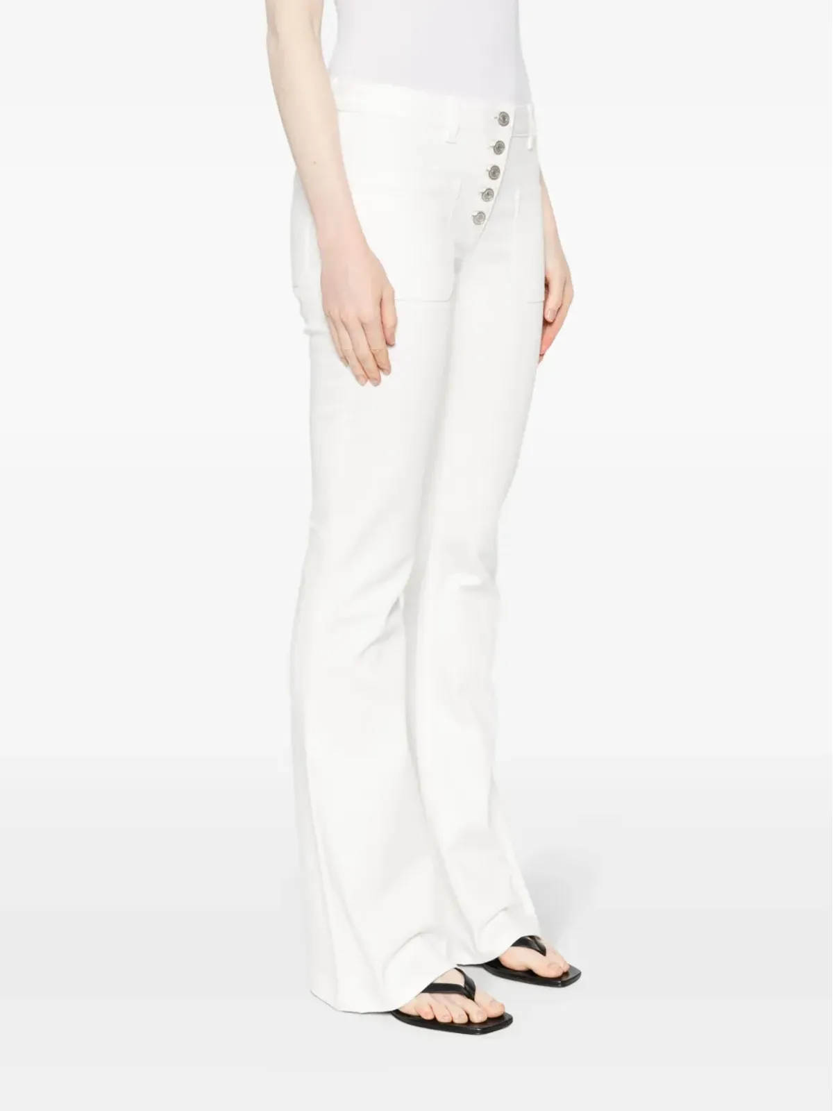 Courrèges Multiflex ブーツカット ジーンズ ホワイト - 画像3