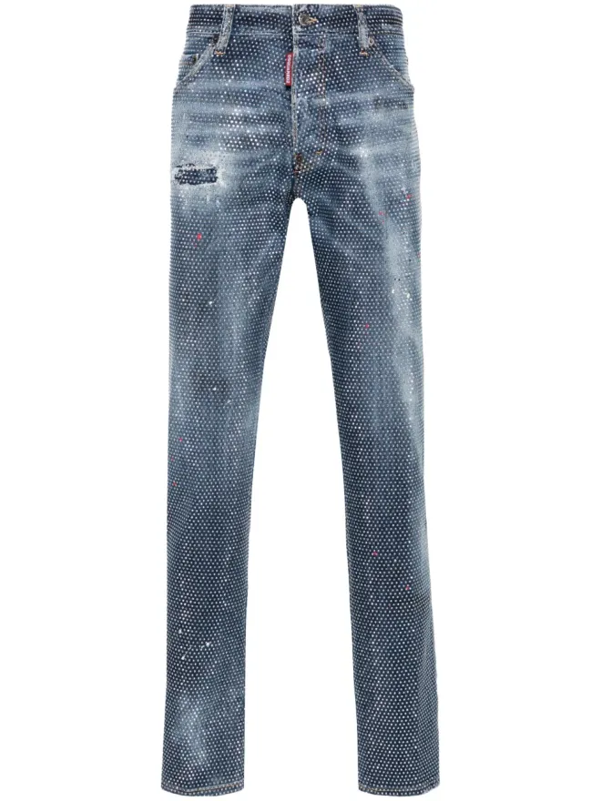 Dsquared2 DSQUARED2 クールガイ スタッズ入り ミッドライズ スリムジーンズ - ブルーの商品画像