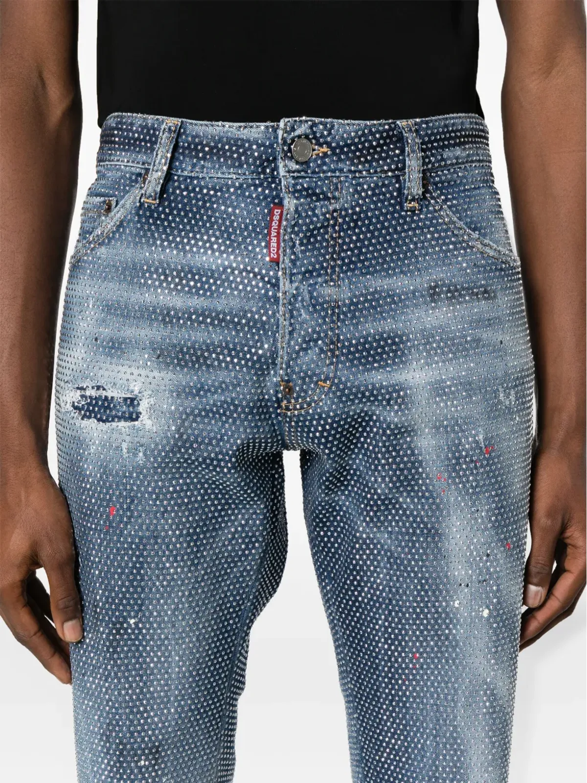 DSQUARED2 クールガイ スタッズ入り ミッドライズ スリムジーンズ - ブルー - 画像5