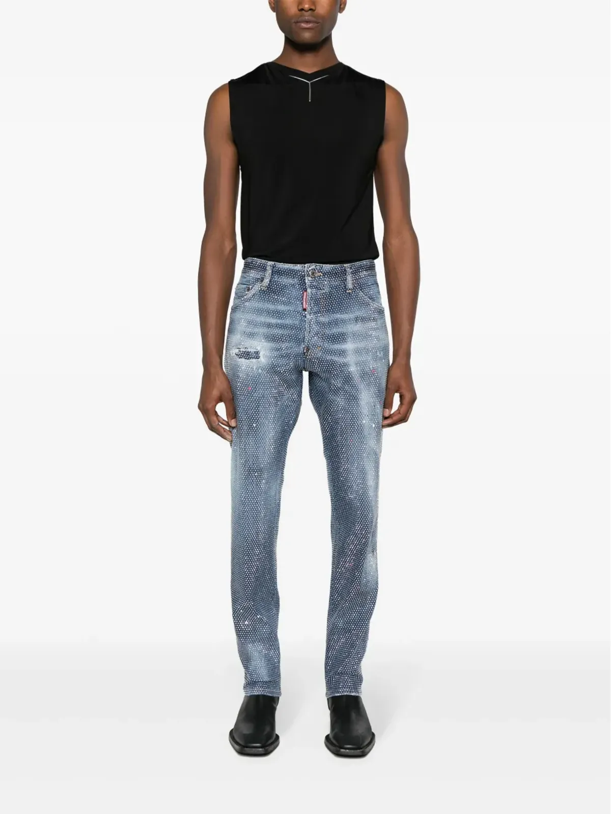 DSQUARED2 クールガイ スタッズ入り ミッドライズ スリムジーンズ - ブルー - 画像2
