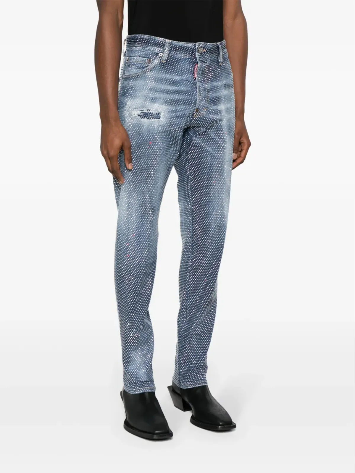 DSQUARED2 クールガイ スタッズ入り ミッドライズ スリムジーンズ - ブルー - 画像3