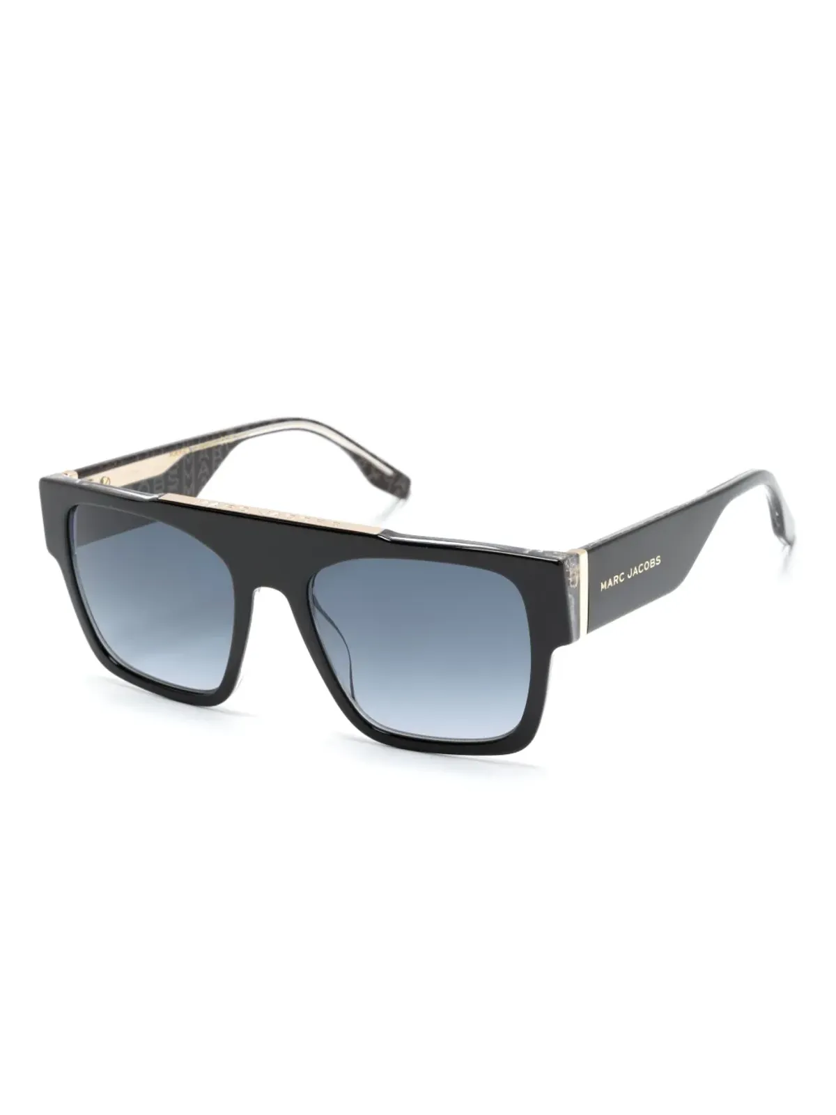 Marc Jacobs Eyewear ロゴプリントのスクエアフレーム サングラス ブラック - 画像2