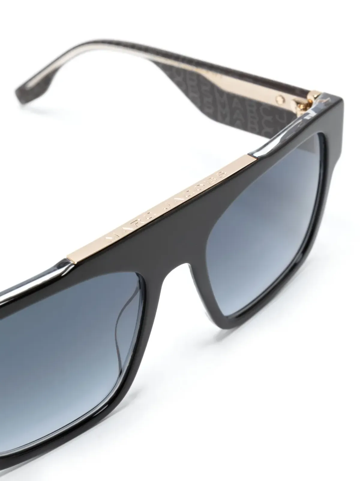 Marc Jacobs Eyewear ロゴプリントのスクエアフレーム サングラス ブラック - 画像3