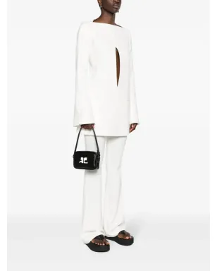 Courrèges ロゴアップリケ レザー ショルダーバッグ - サムネイル2
