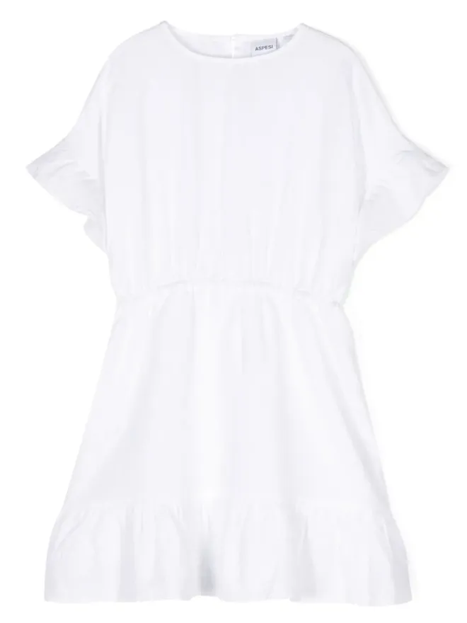 Aspesi Kids Aspesi Kids チャンブレイ ラッフル ミニドレス - ホワイトの商品画像