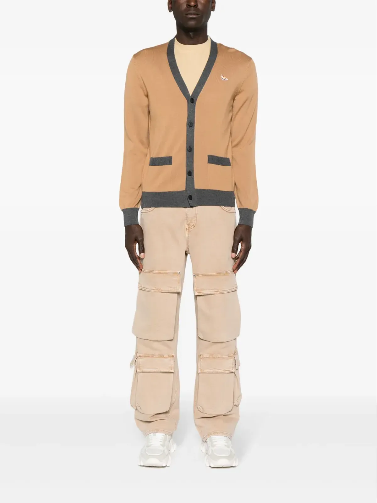 Maison Kitsuné ベビー・フォックス・パッチ ウール カーディガン - 画像2