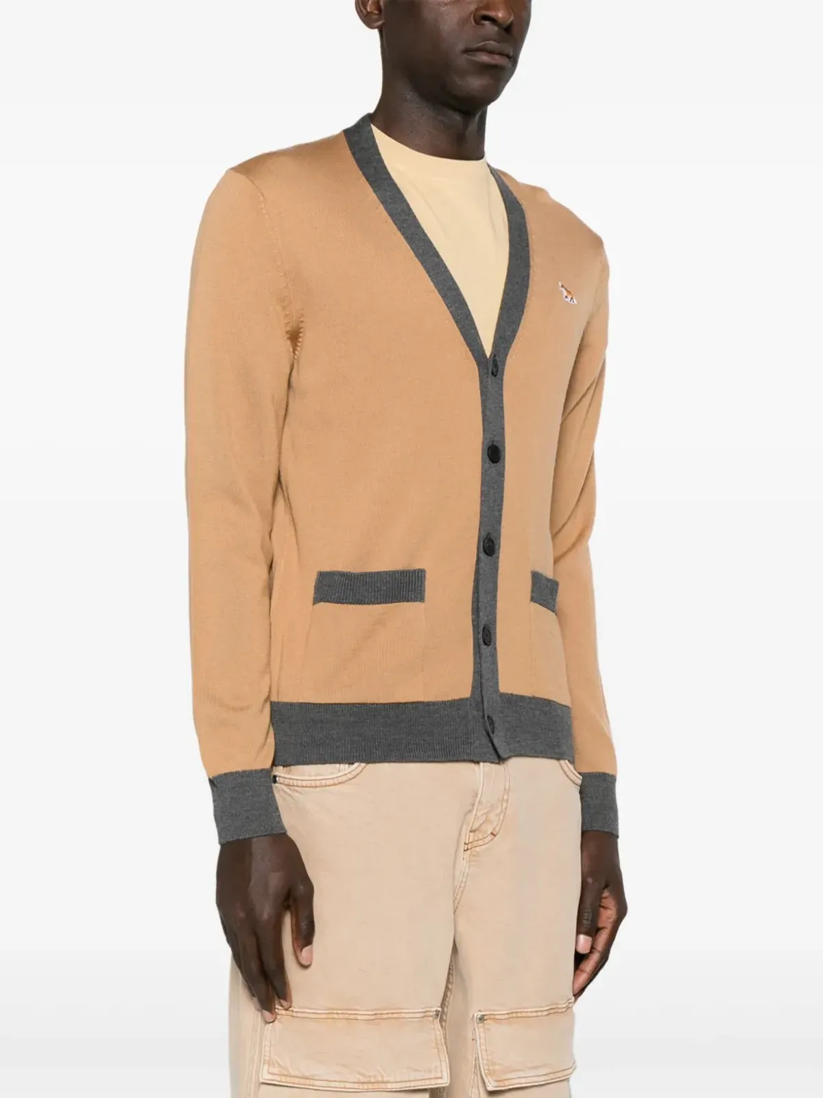 Maison Kitsuné ベビー・フォックス・パッチ ウール カーディガン - 画像3