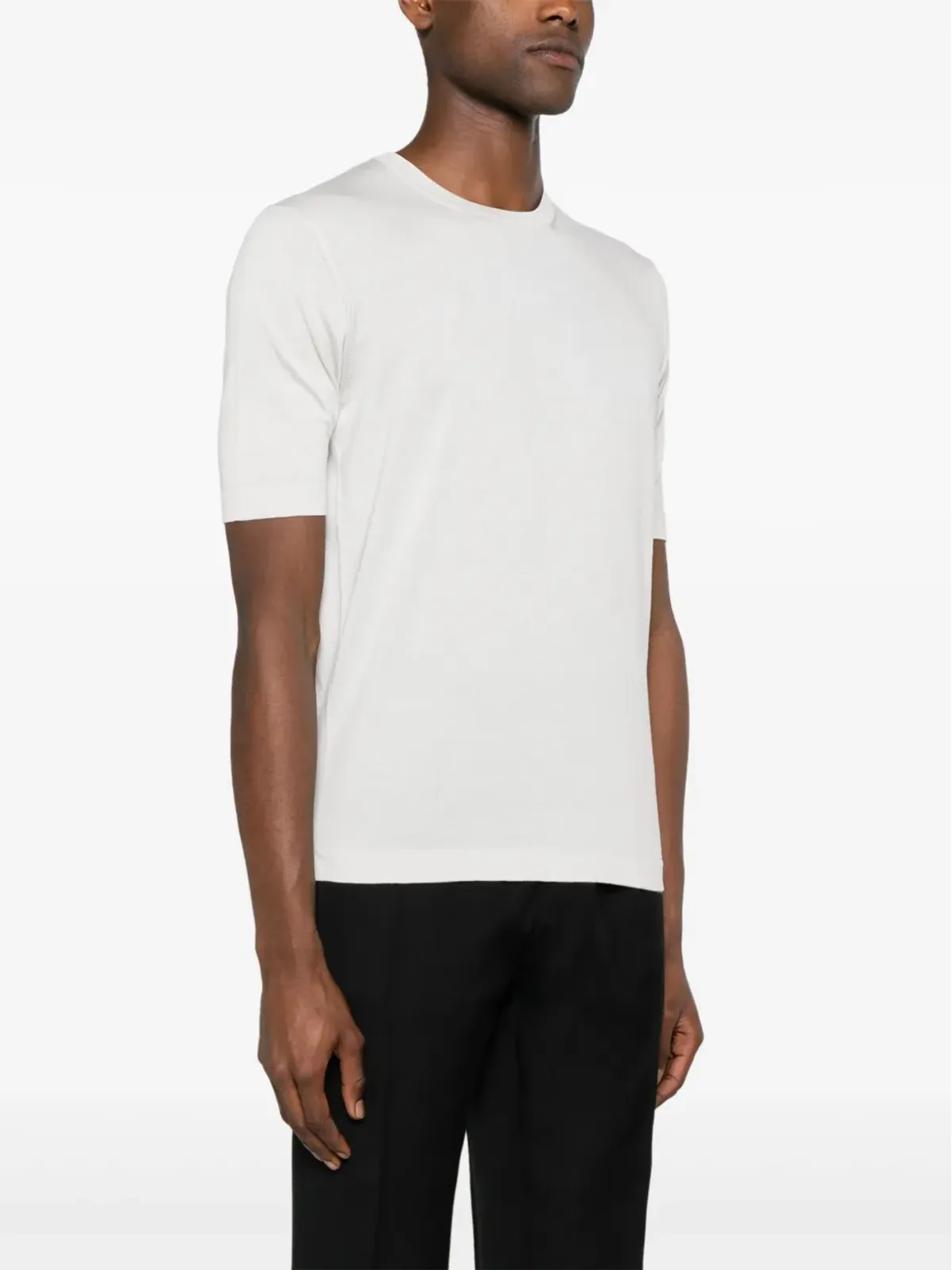 Dell'oglio ファインニット コットン Tシャツ グレー - 画像3