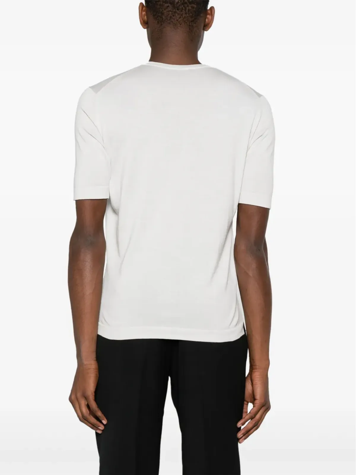 Dell'oglio ファインニット コットン Tシャツ グレー - 画像4
