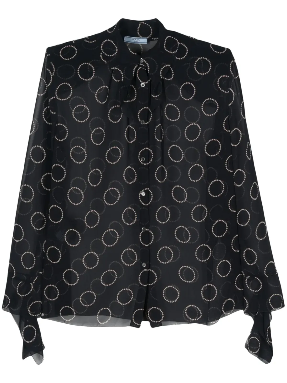Prada グラフィックプリント入りセミシアーシャツ - 画像1