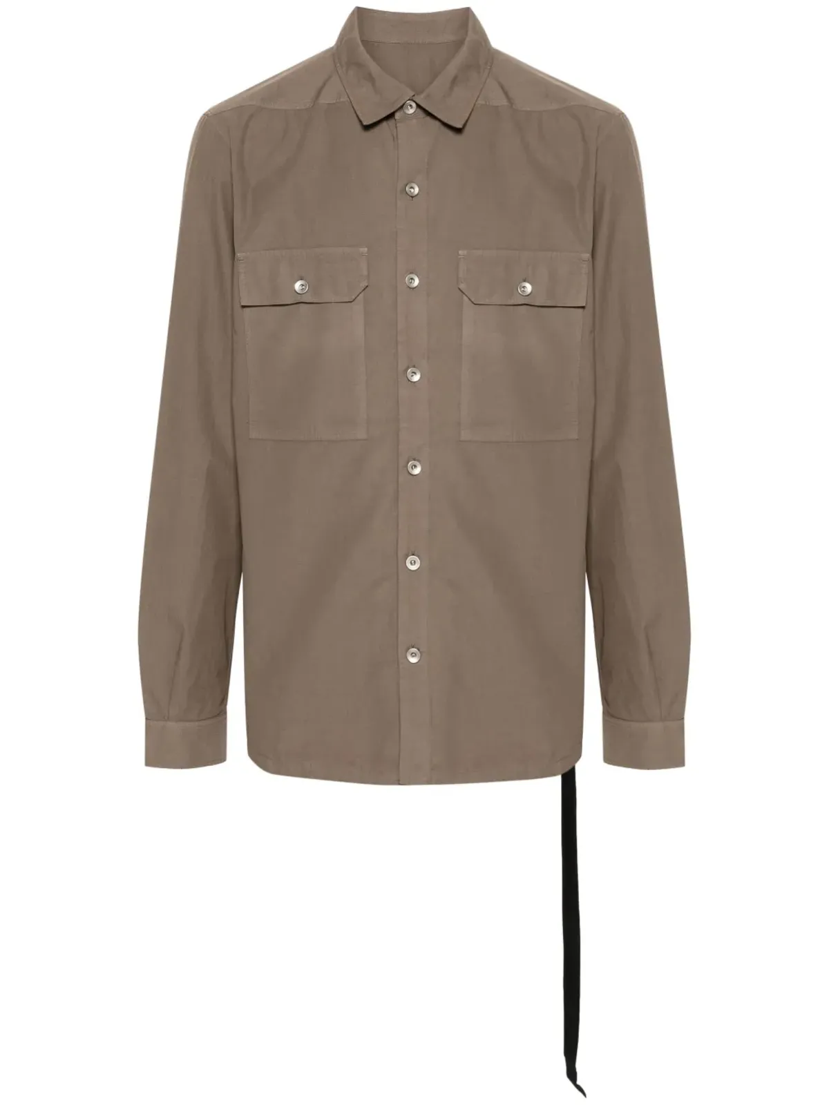 Rick Owens DRKSHDW オーガニックコットンポプリン シャツ ブラウン - 画像1