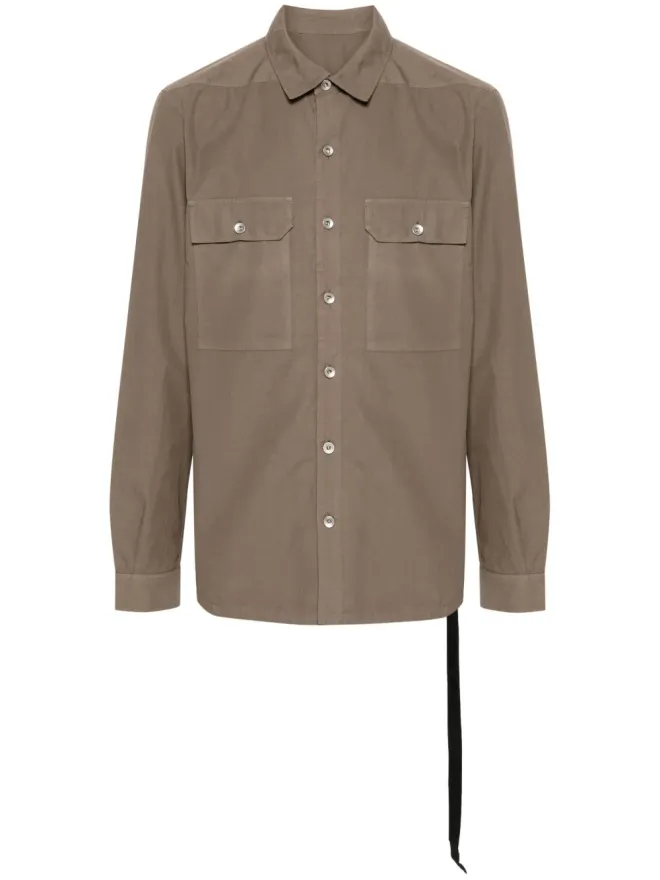 Rick Owens DRKSHDW Rick Owens DRKSHDW オーガニックコットンポプリン シャツ ブラウンの商品画像