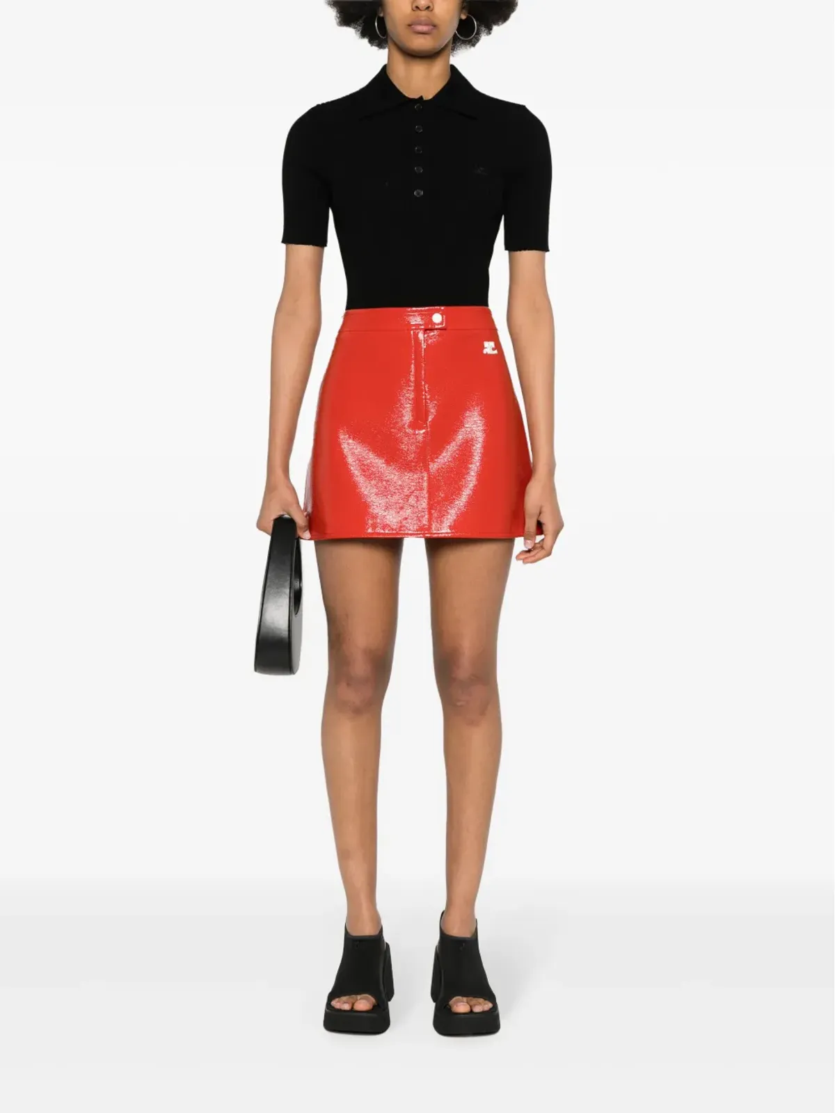 Courrèges アイコニック リブニット ポロシャツ - 画像2