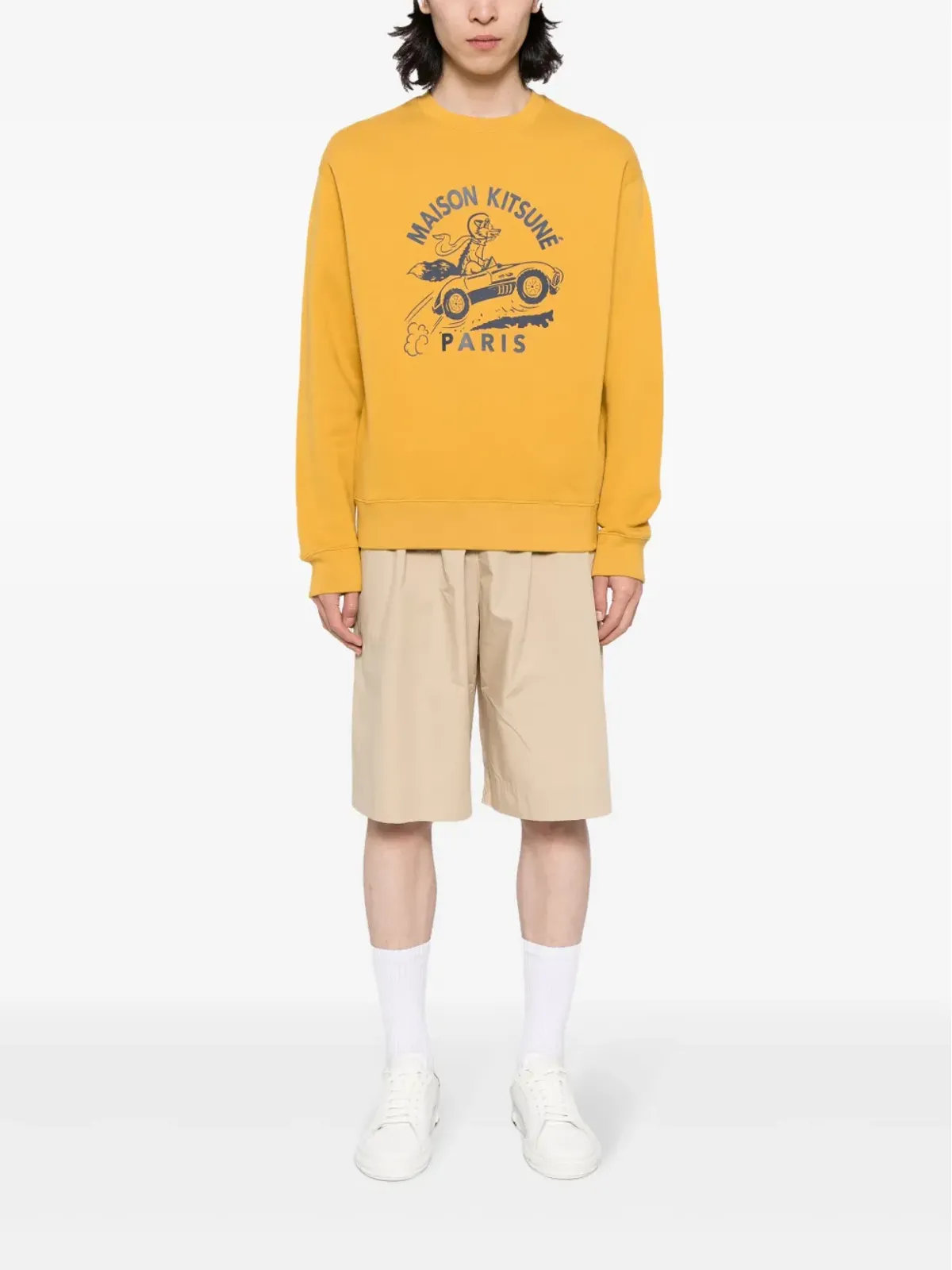 Maison Kitsuné レーシングフォックス コットン スウェットシャツ - イエロー - 画像2