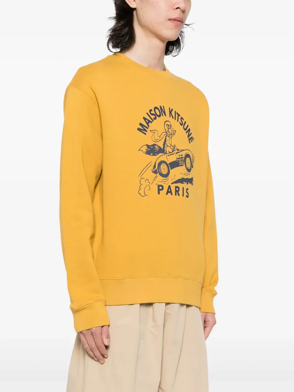 Maison Kitsuné レーシングフォックス コットン スウェットシャツ - イエロー - 画像3
