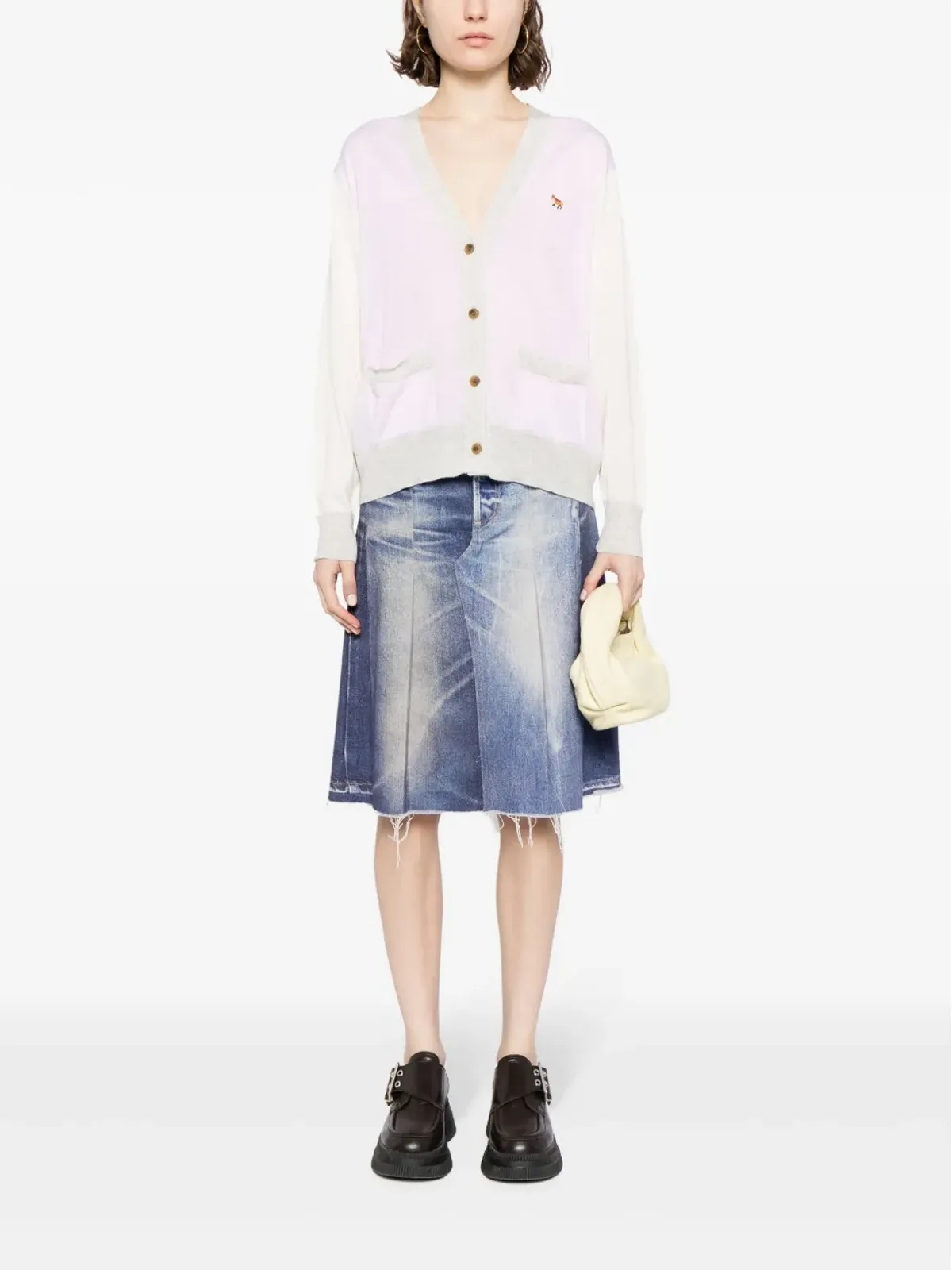 Maison Kitsuné ロゴアップリケ カーディガン - ピンク - 画像2