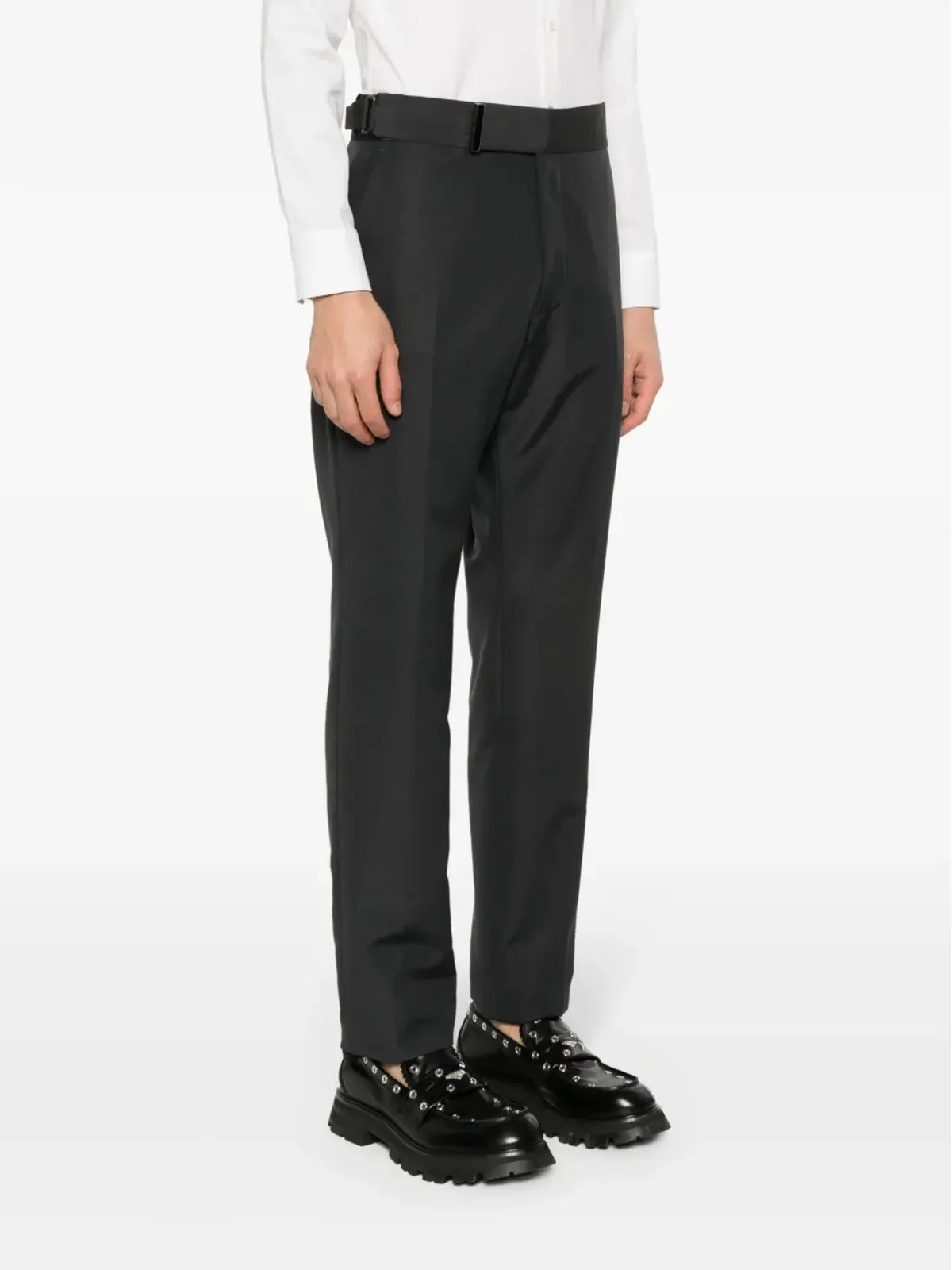 TOM FORD ベルト付き テーラードパンツ グレー - 画像3