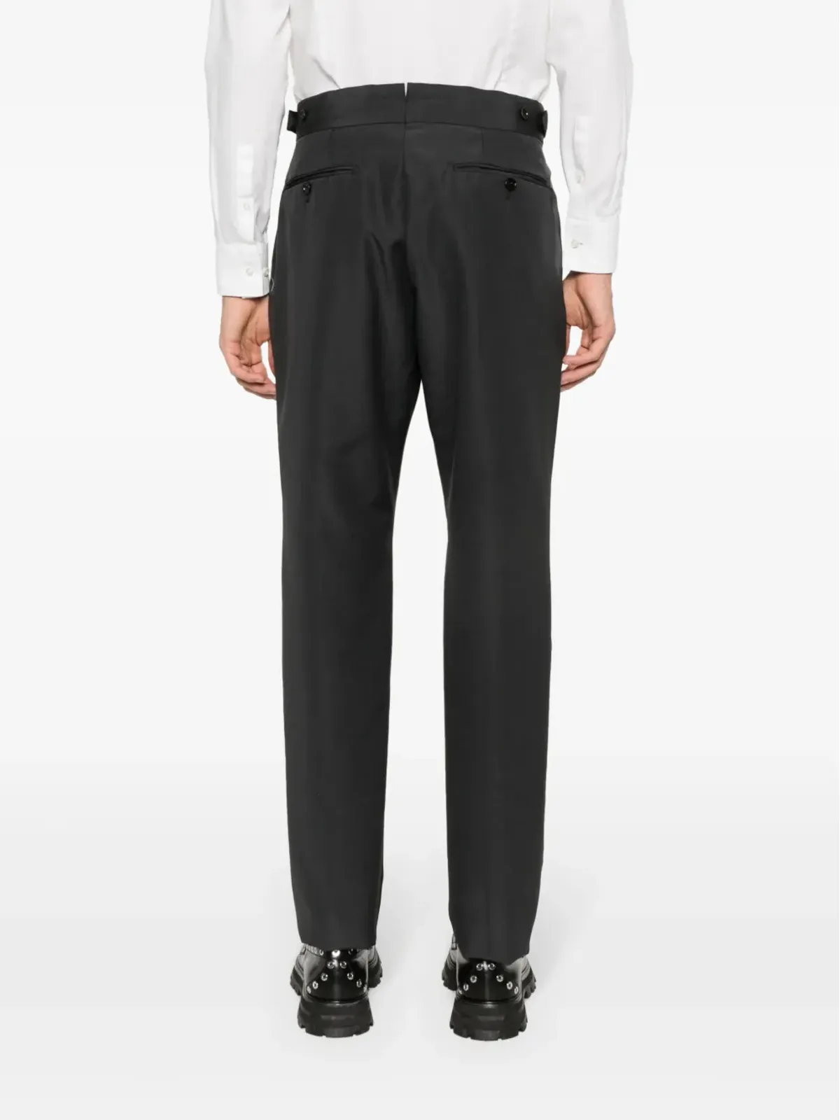 TOM FORD ベルト付き テーラードパンツ グレー - 画像4