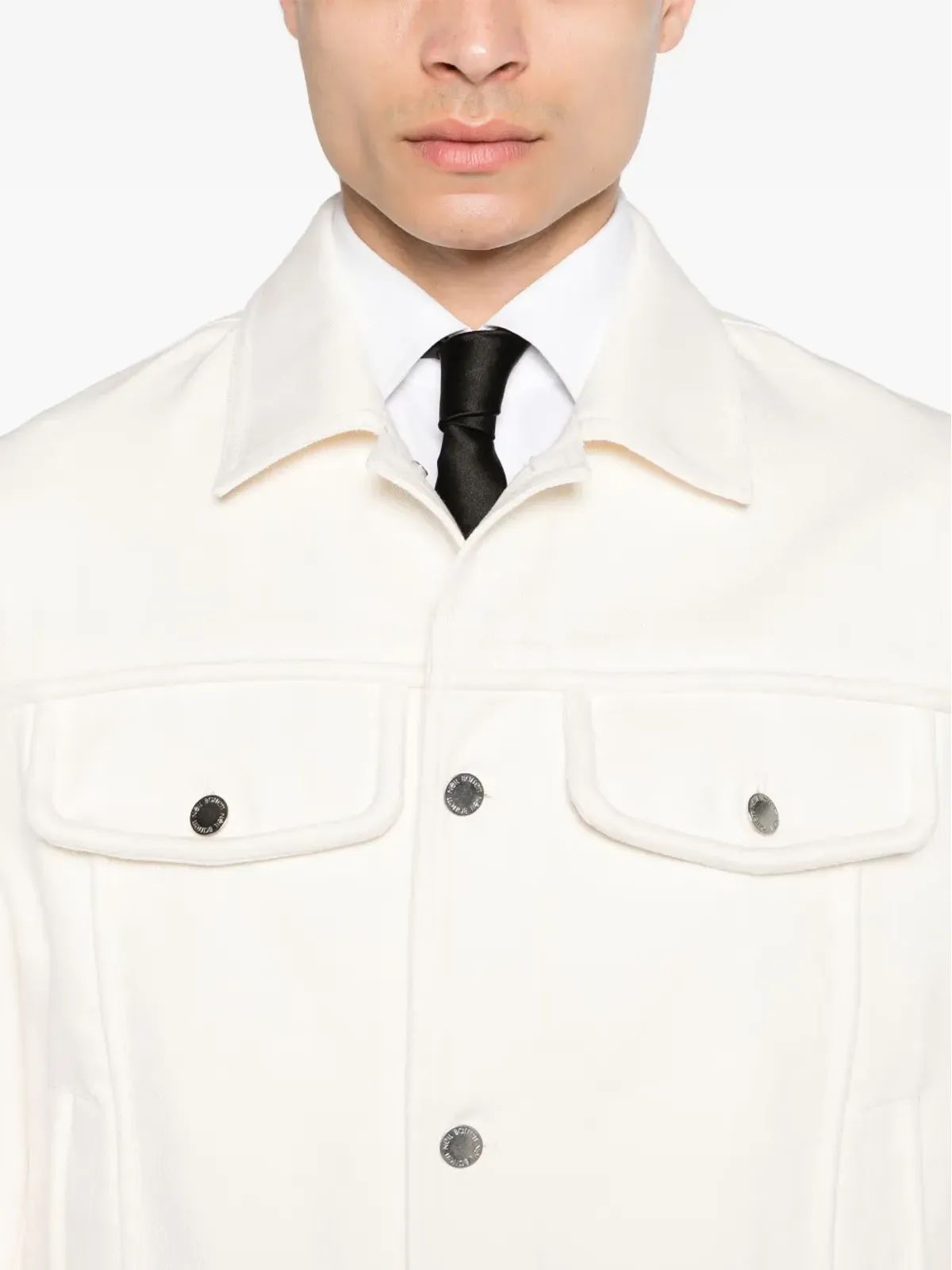 Neil Barrett パネルドツイルシャツジャケット - White - 画像5